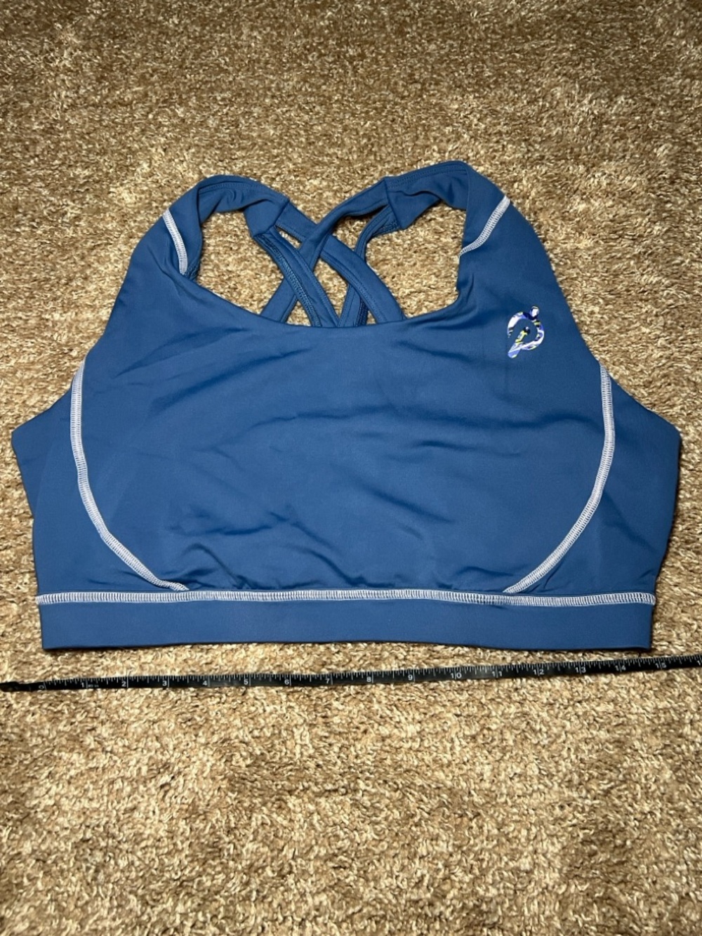 Peloton Navy Blue Strappy-Back Sports Bra
